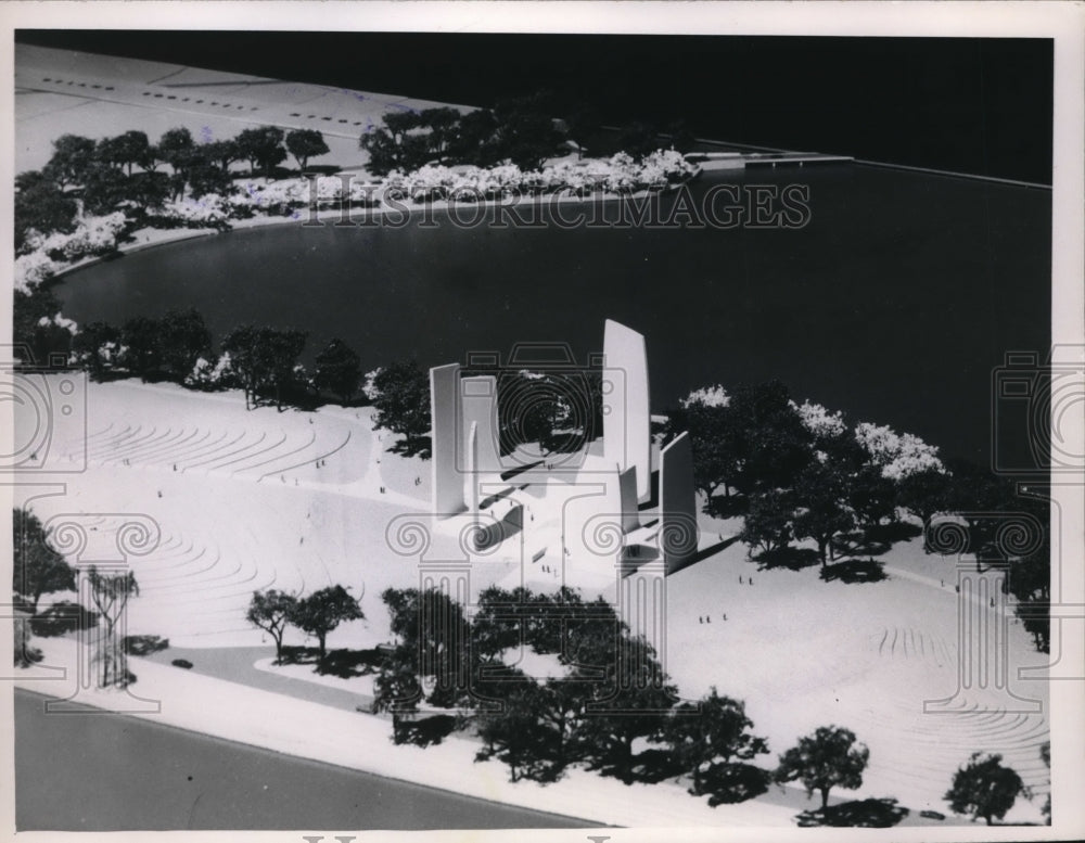 1961 Press Photo The Franklin Roosevelt Memorial will be made of monolithic slab