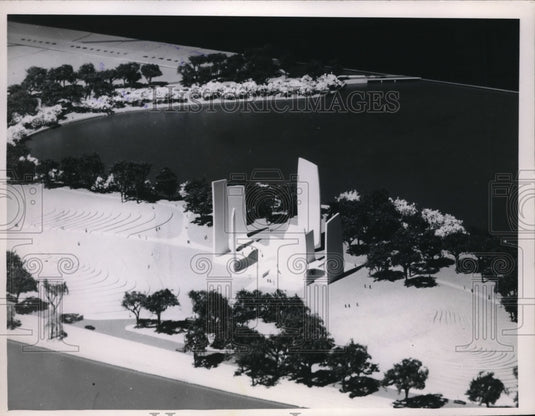 1961 Press Photo The Franklin Roosevelt Memorial will be made of monolithic slab