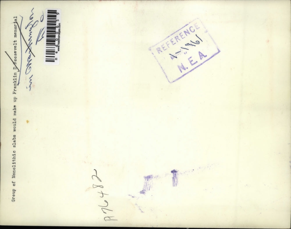 1961 Press Photo The Franklin Roosevelt Memorial will be made of monolithic slab