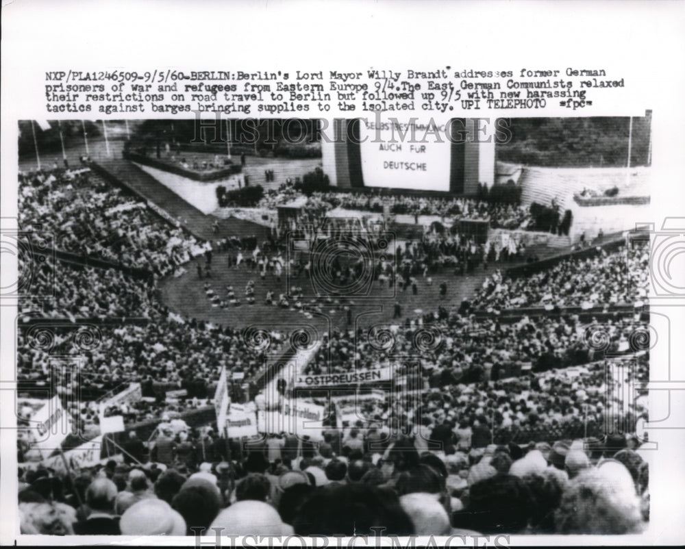 1960 Press Photo Berlin's Lord Mayor Willy Brant gives speech