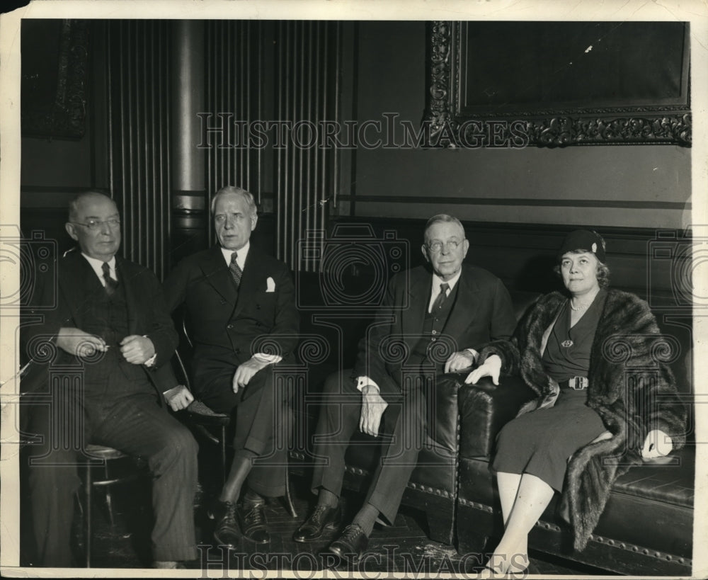 1932 Press Photo Earl Kinsley, Cahrles Hilles, Dr Hubert Work & Ruth Phatt