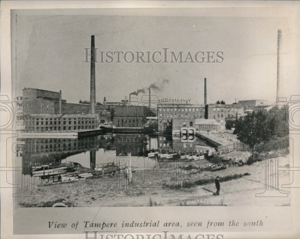 1939 Press Photo The south view of the Tampere Industrial Area