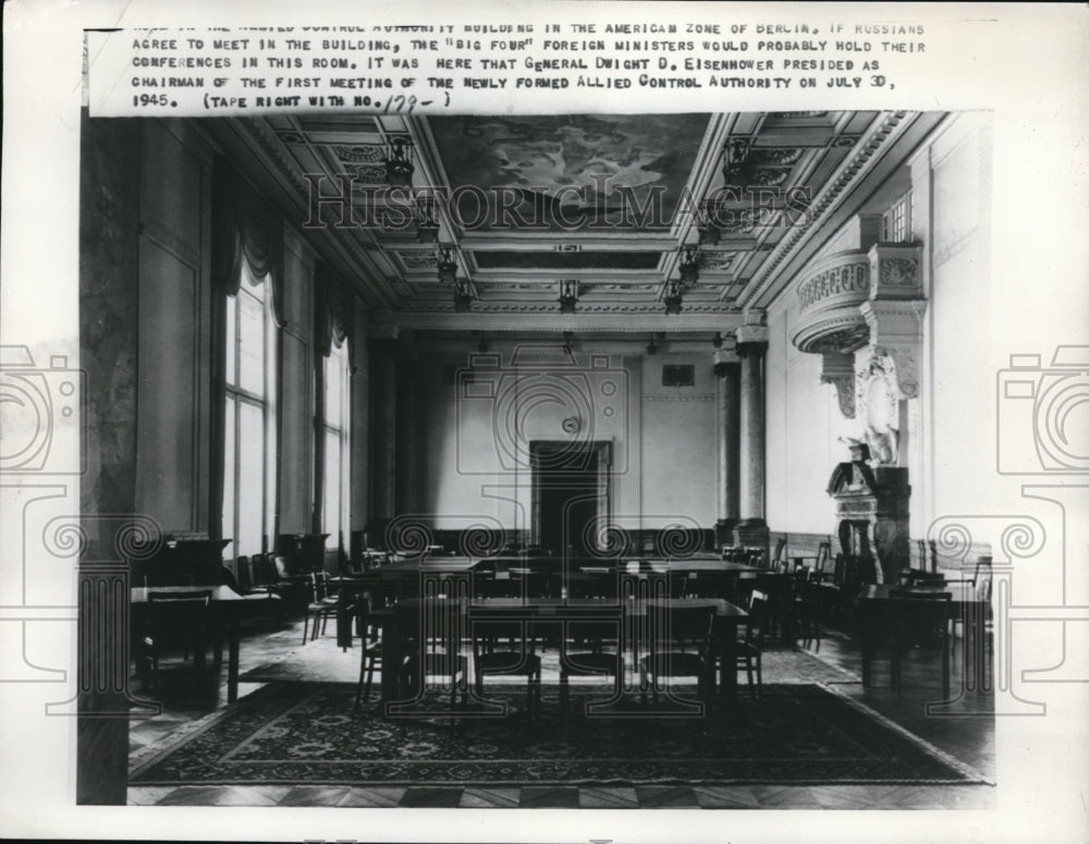 1953 Press Photo The place where Gen. Dwight Eisenhower presided as chairman