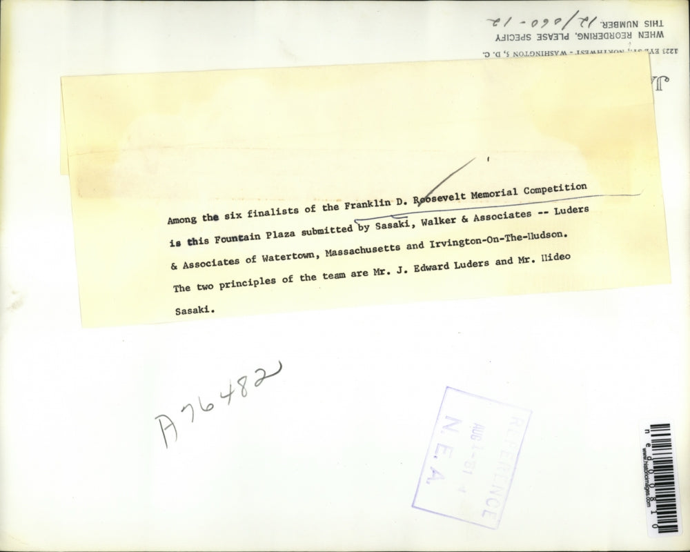 1951 Press Photo One among the six finalists in the F. Roosevelt Competition