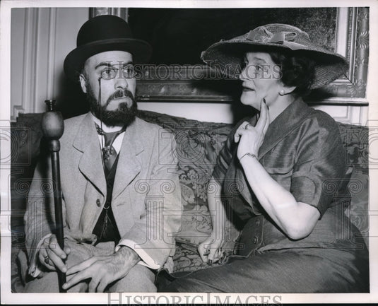 1955 Press Photo Paris, Armand Massis & Countess Guy de Toulouse Lautrec