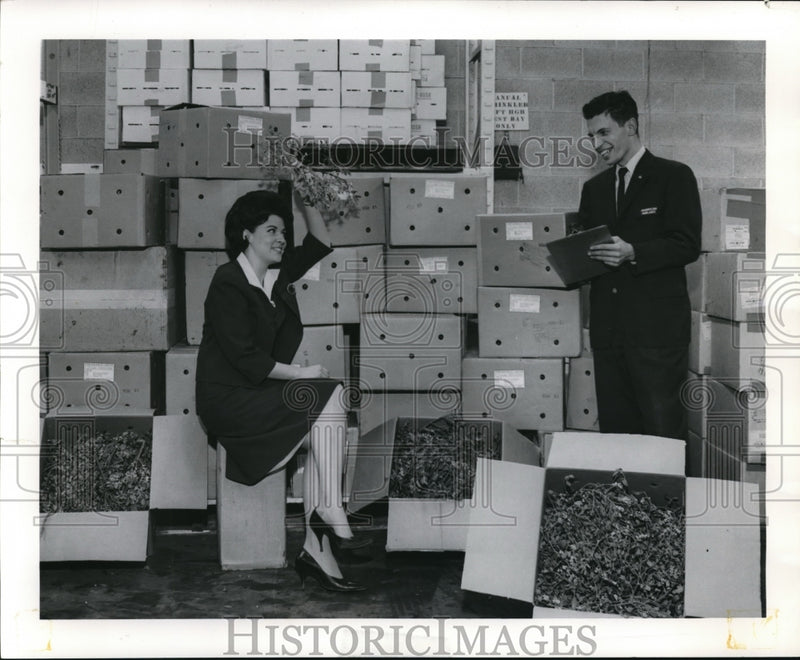 Load image into Gallery viewer, 1963 Press Photo Barbara Langford and Ken Keberle

