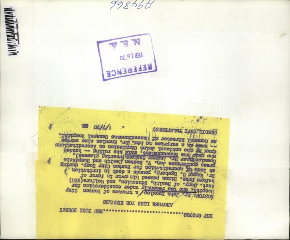 1970 Press Photo Boston Dr John Knowles & Dr Andrew Sackett