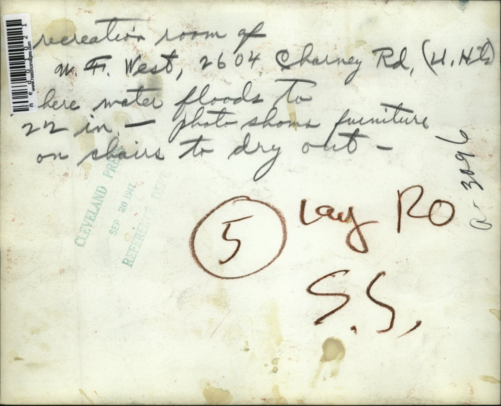 1941 Press Photo Rec room of WF West as flood waters dry out