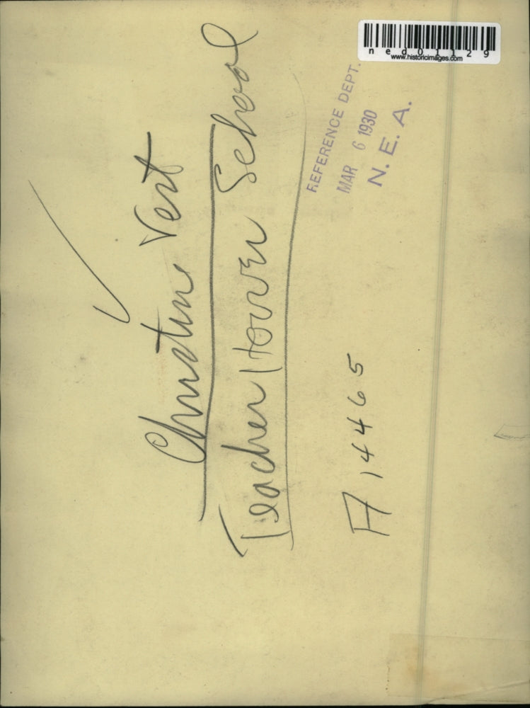 1930 Press Photo Christin Vert Teacher at Hoover School