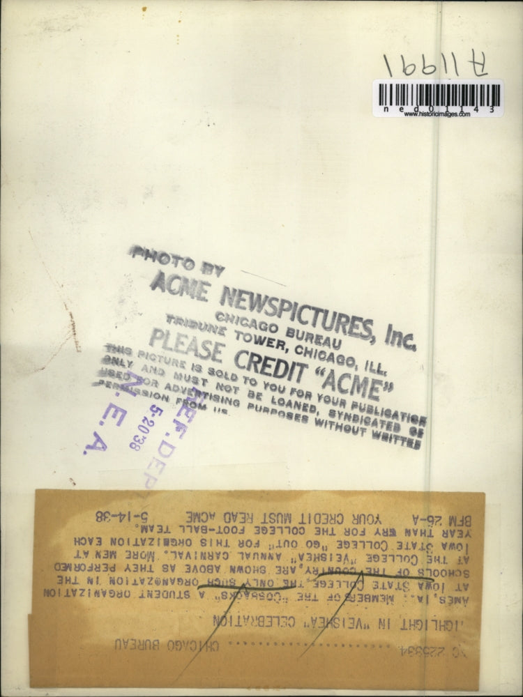 1938 Press Photo "Highlight in "Veishea" Celebration"