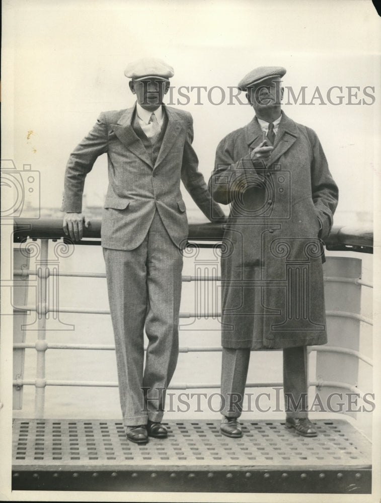 1933 Press Photo Maj. Gen John T Myers Rear- Admiral F.J Horne - ned01291