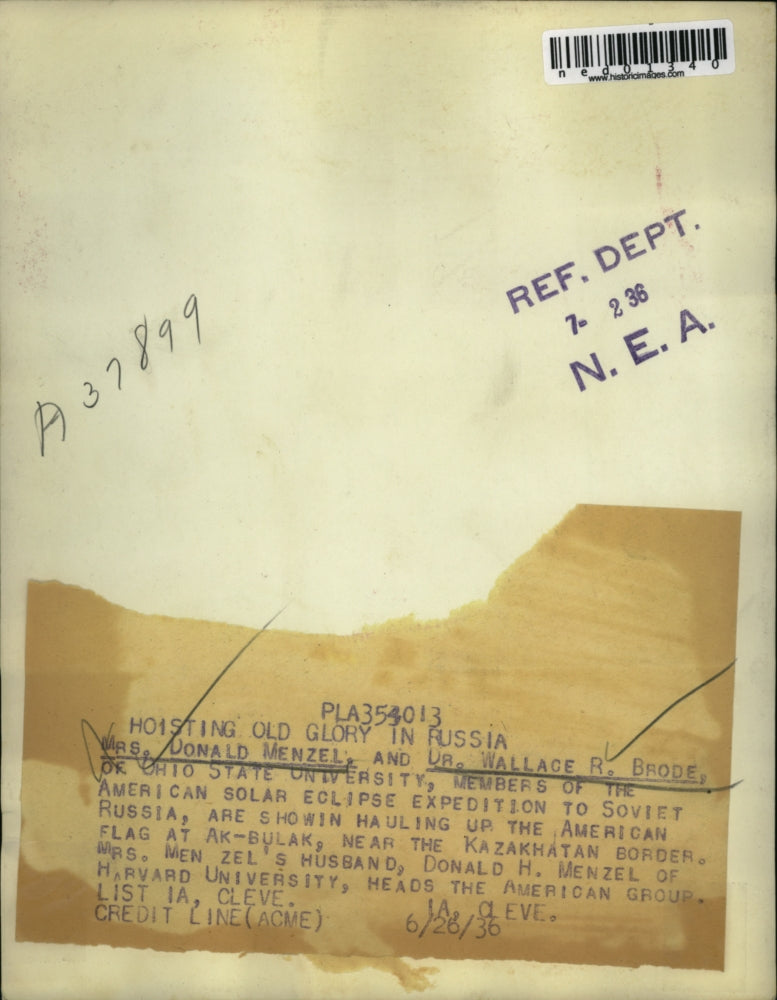 1936 Press Photo Mrs Don Menzel & Dr Wallace brode of Ohio State Univ