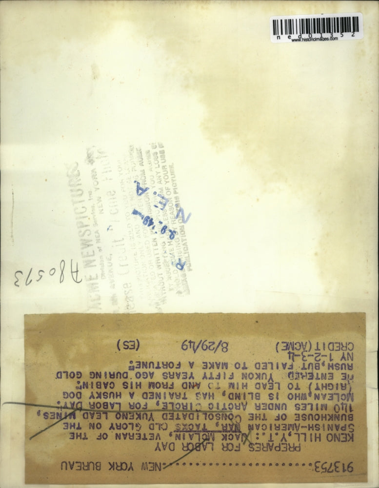 1949 Press Photo Keno Hill Yukon Territoty at Lead mines Jack McLain