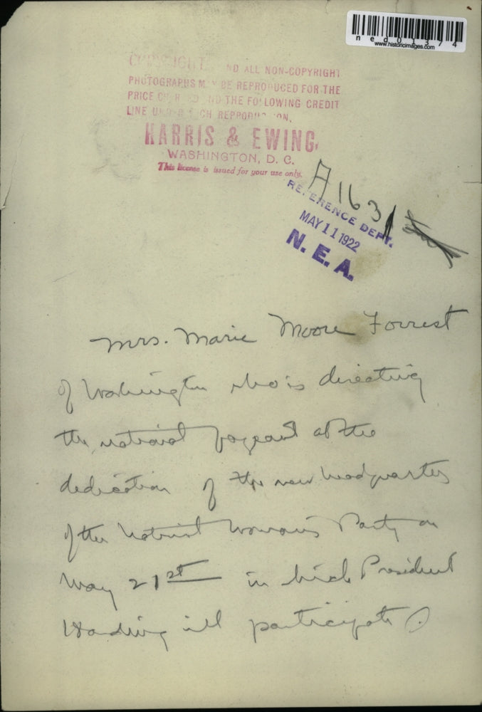 1922 Press Photo Mrs Marie Moore Forest directing the National Pageant