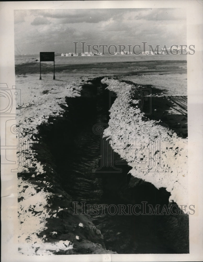 1938 Press Photo Libya artesian wells being canalized to provide water