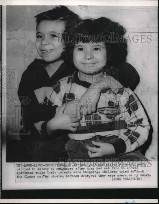 1951 Press Photo Detroit Manual Morino and sister Vrances