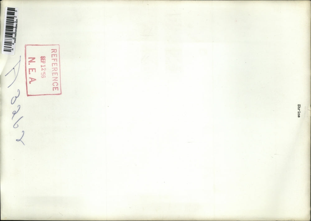 1956 Press Photo A statue of the Madonna placed inside a craggy rock is a shrine