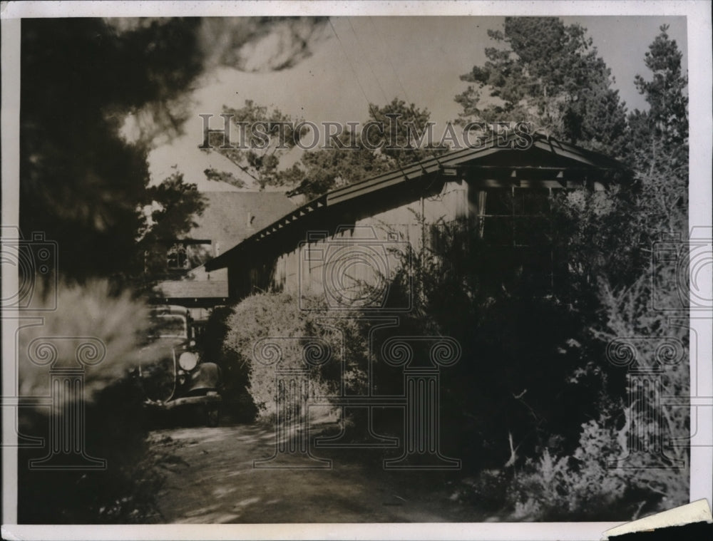 1934 Press Photo Carmel Ca home of Joseph Schaffner whose wife disappeared