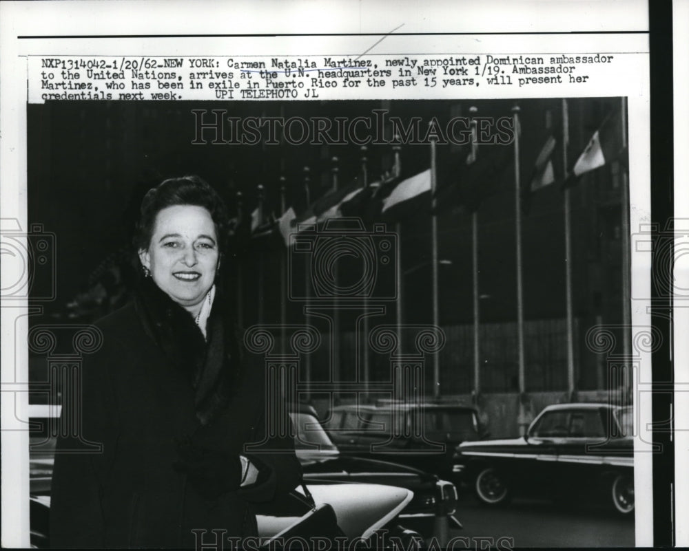 1962 Press Photo The newly appointed Dominican Ambassador to UN is Mrs. Martinez