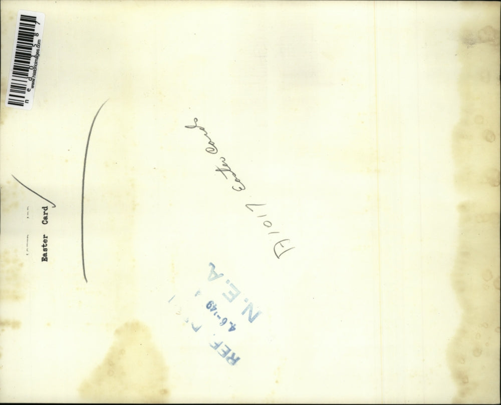 1949 Press Photo The new Easter card with the cross shape design