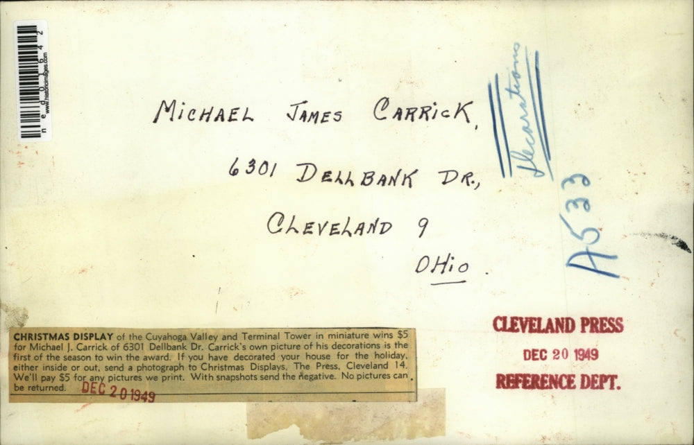 1949 Press Photo Christmas Display photographed by Michael J Carrick - ned01642