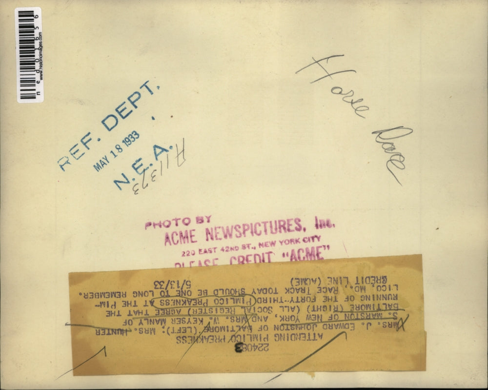 1933 Press Photo Mrs.Johnston,Mrs.Marston and Mrs.Manly at the Pimlico Preaknes