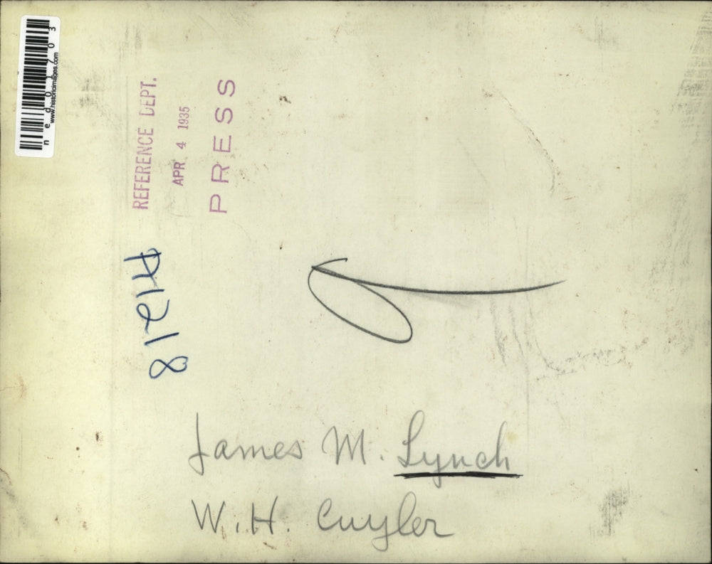 1935 Press Photo James M Lynch and W.H. Cuyler