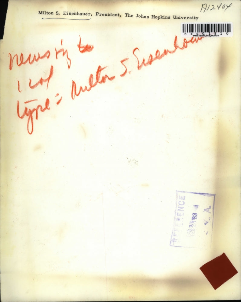 1953 Press Photo Milton S Eisenhower President John Hopkins University