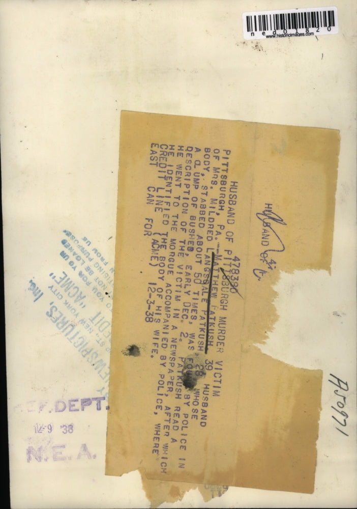 1938 Press Photo Pittsburgh Pa Matthew Patkush at murder trial killed wife