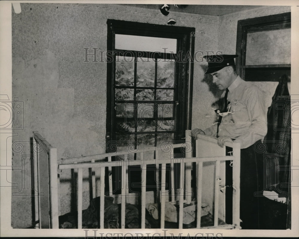 1936 Press Photo Mrs. Shanks arrested for chaining her children