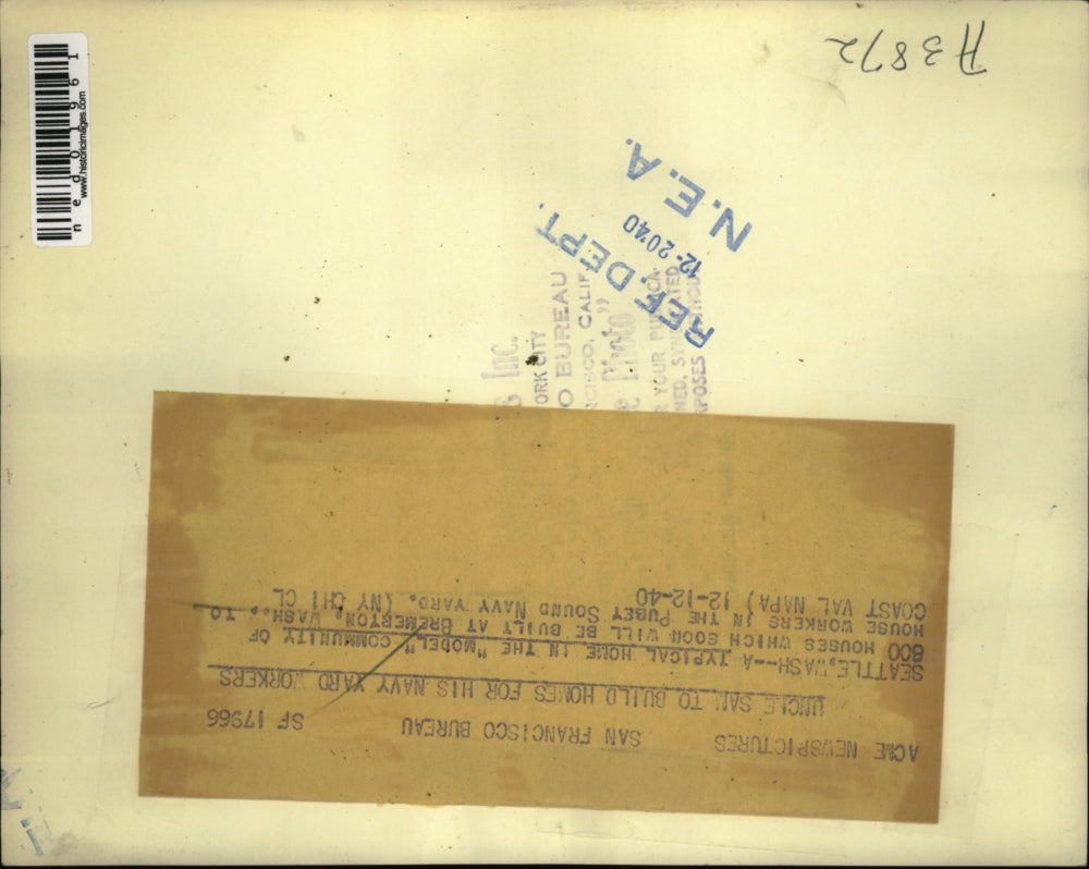 1940 Press Photo Seattle Wash air view of typical home models