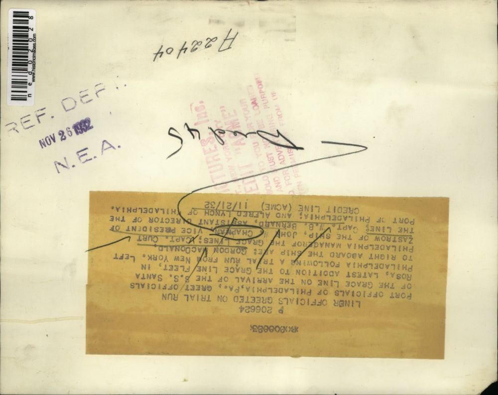 1932 Press Photo The ship trial run witnessed by John Chapman and Alfred Lynch