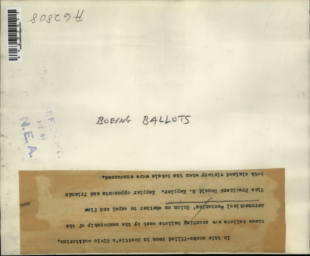 1941 Press Photo Ballot Counting cast by the Aeronautical Mechanic Union