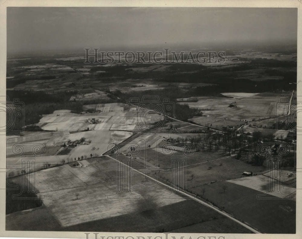 1931 Press Photo Aerial View of Fields