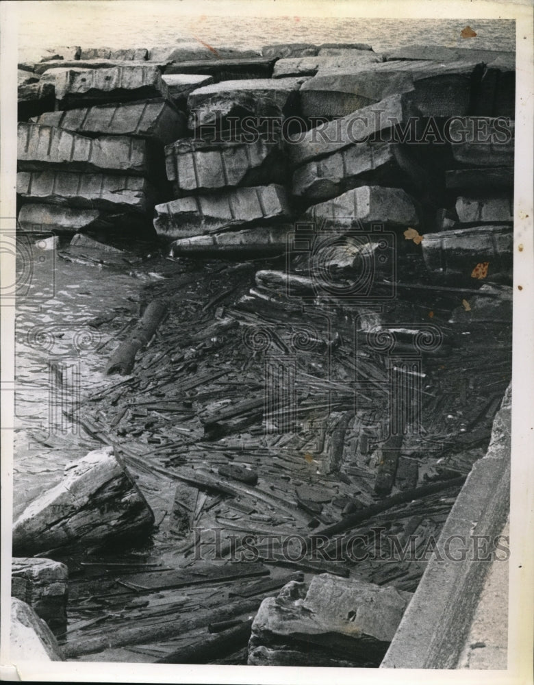 1965 Press Photo Some drift woods floating at the water park