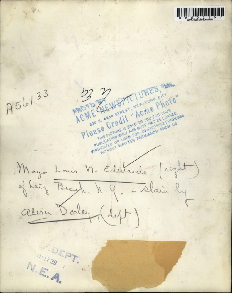 1939 Press Photo Mayor Edwards of Laig Beach in New York with Alerie Dooley