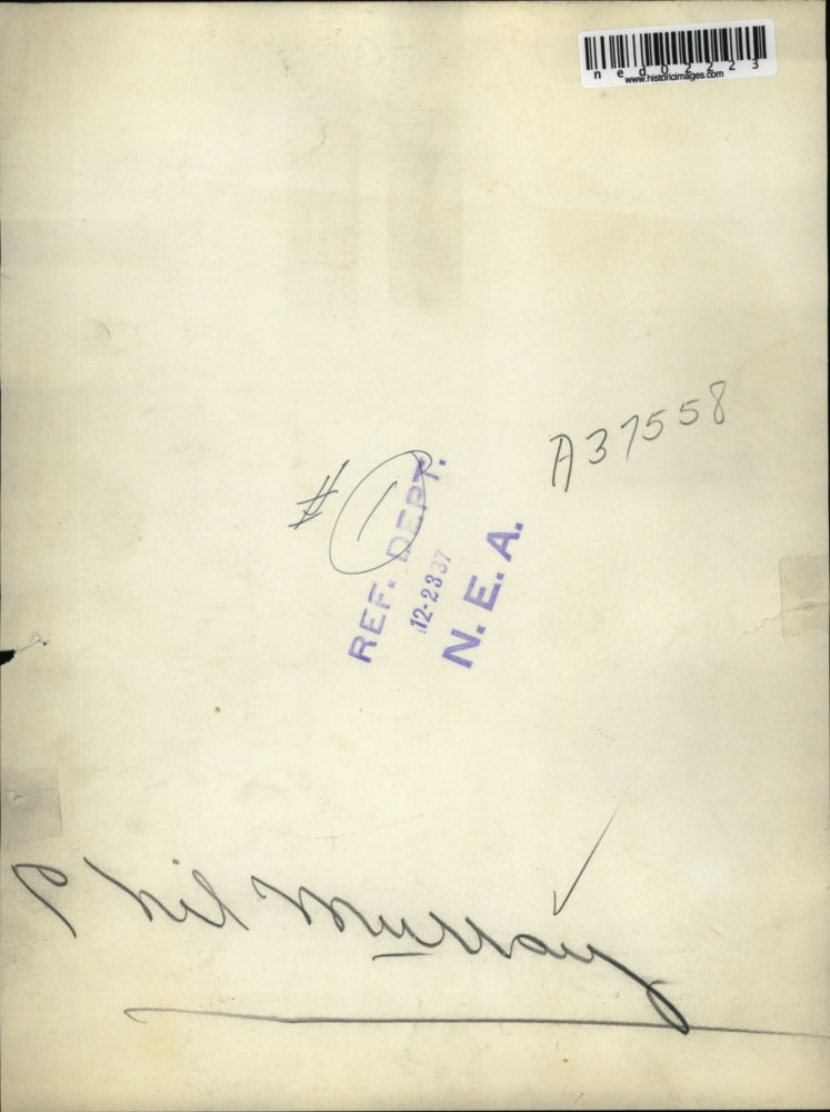 1937 Press Photo Phil Murray delivering a speech