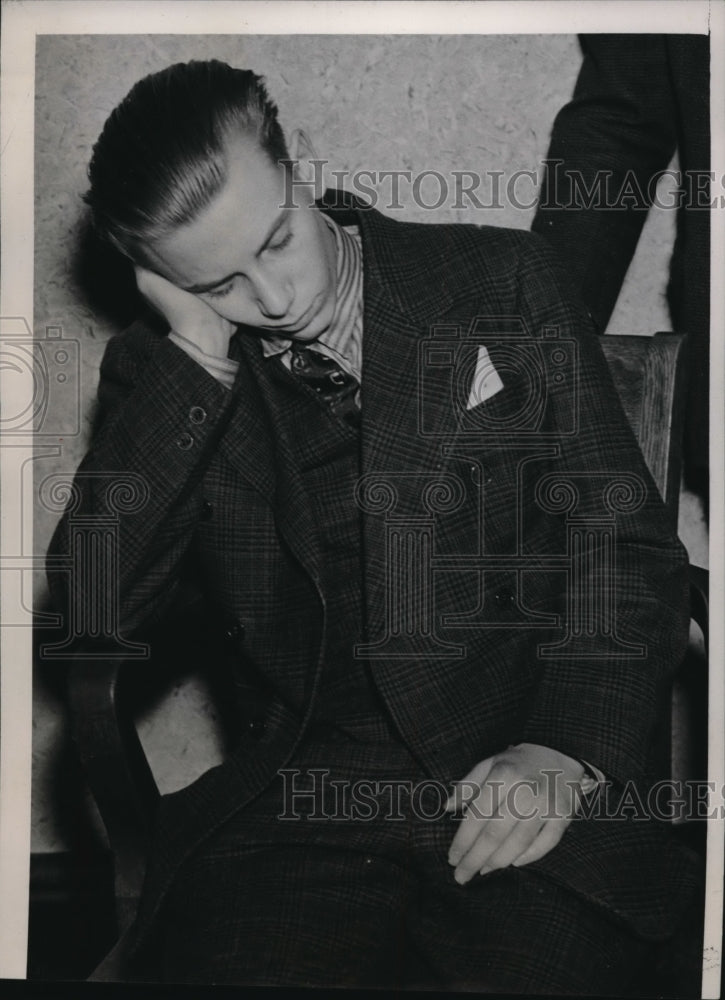 1938 Press Photo Chicago Theodore Danielson JR at trial for killing mother- Historic Images