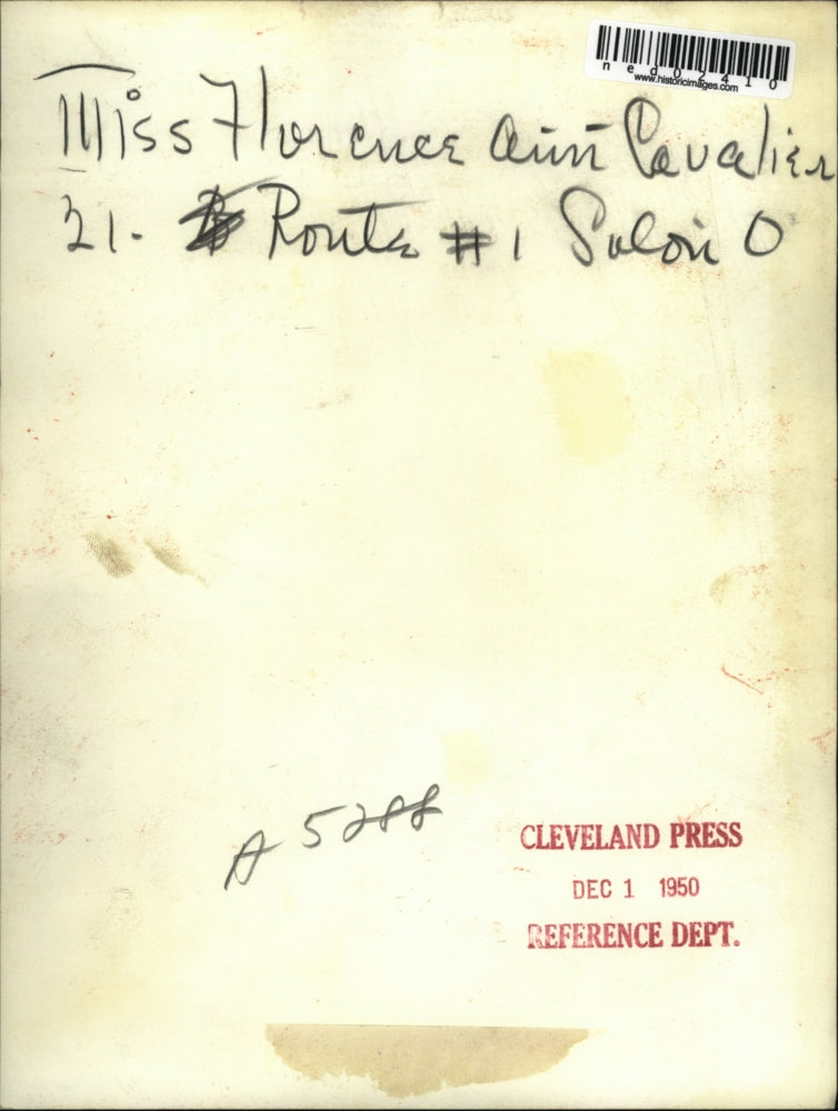 1950 Press Photo Florence Ann Cavalier with chains on in Cleveland Ohio