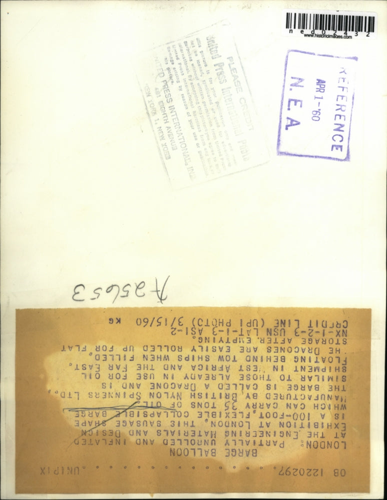 1960 Press Photo London England collapsible barge at exhibition - ned02432