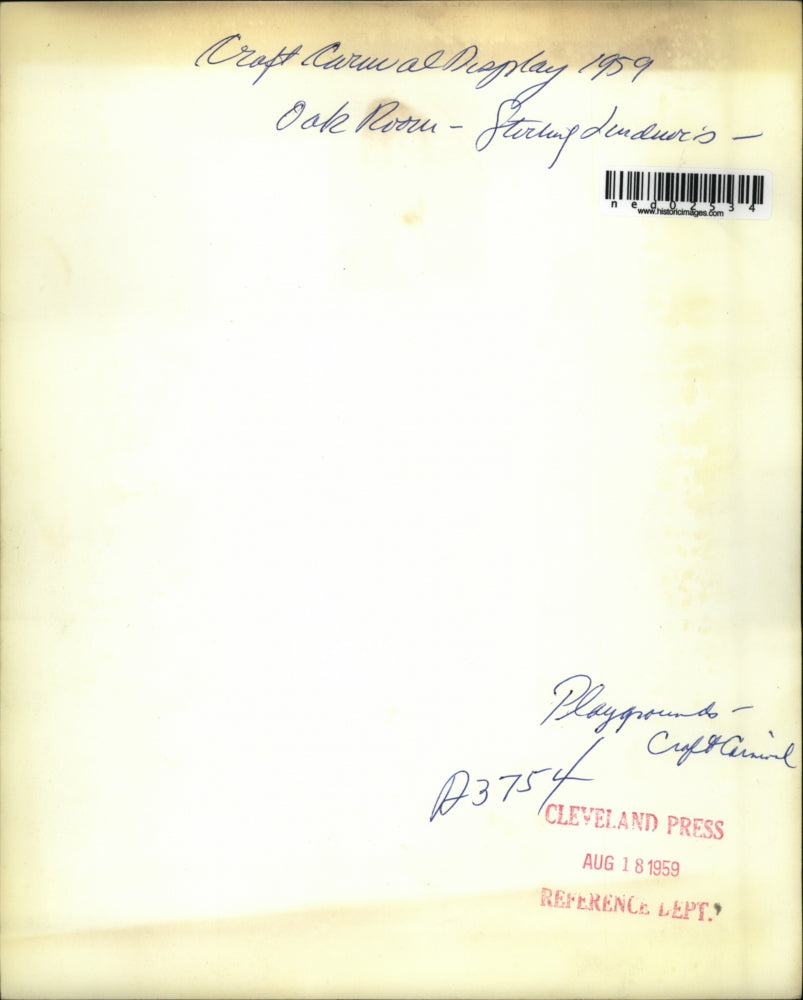 1959 Press Photo Craft carnival display at Oak room in Cleveland Ohio