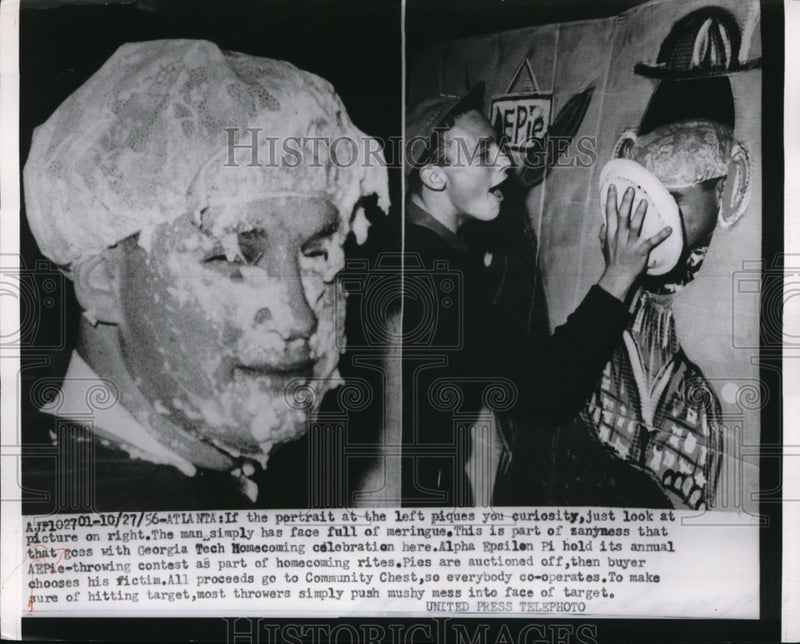 Load image into Gallery viewer, 1956 Press Photo Atlanta Ga GA Tech homecoming celebrations of Alpha Episilon Pi
