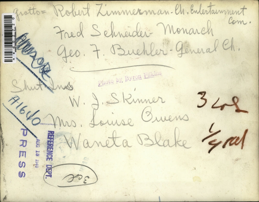 1940 Press Photo R. Zimmerman and F. Scheneider with Buehler and Skinner