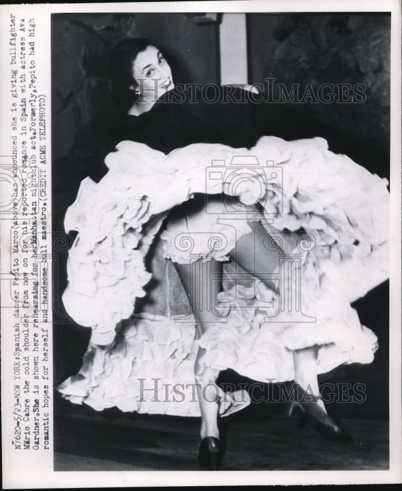 1950 Press Photo The actress Ava Gardner at her rehearsal - ned02728