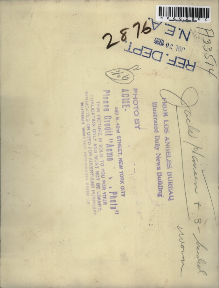 1935 Press Photo Jack Hansen and 3 headed worm - ned02802