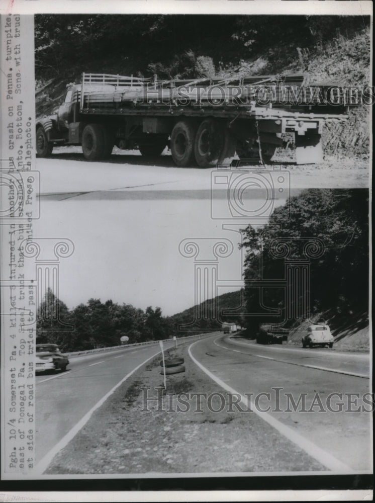Load image into Gallery viewer, 1952 Press Photo Steel truck that bus crashed into

