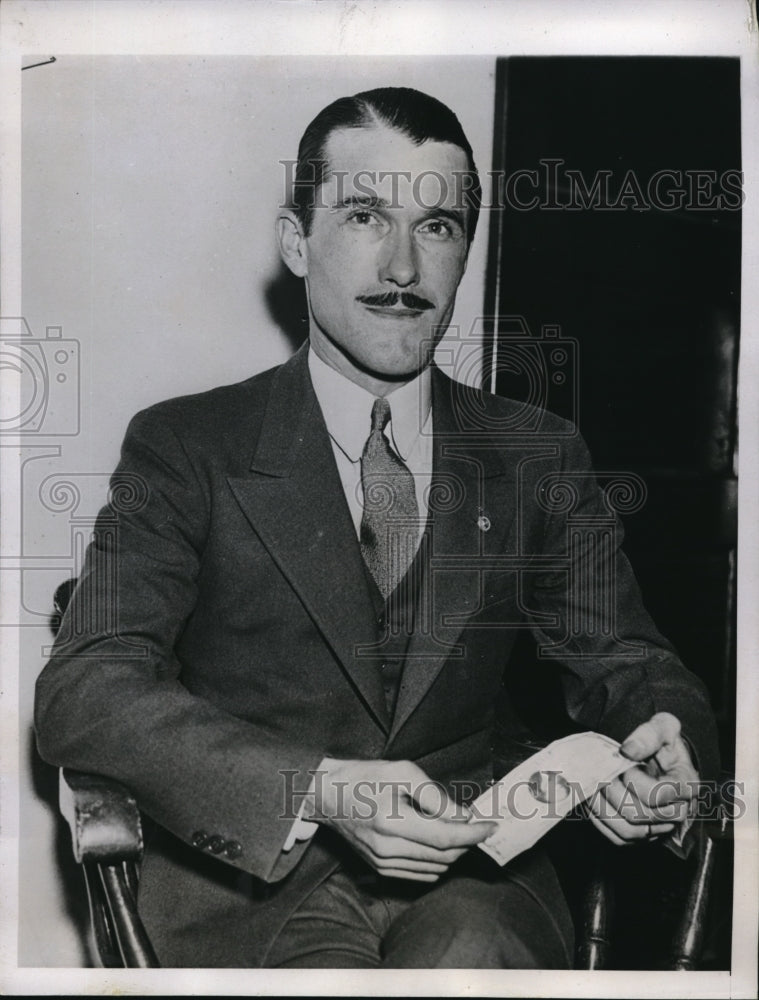 1935 Press Photo Walter Lyle as he appeared in Hunterdon Court to testify