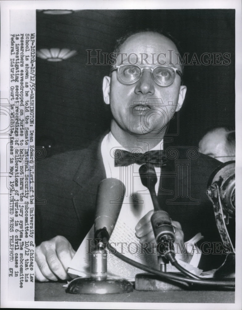 1955 Press Photo Dean Edward H. Levi of the University of Chicago Law School