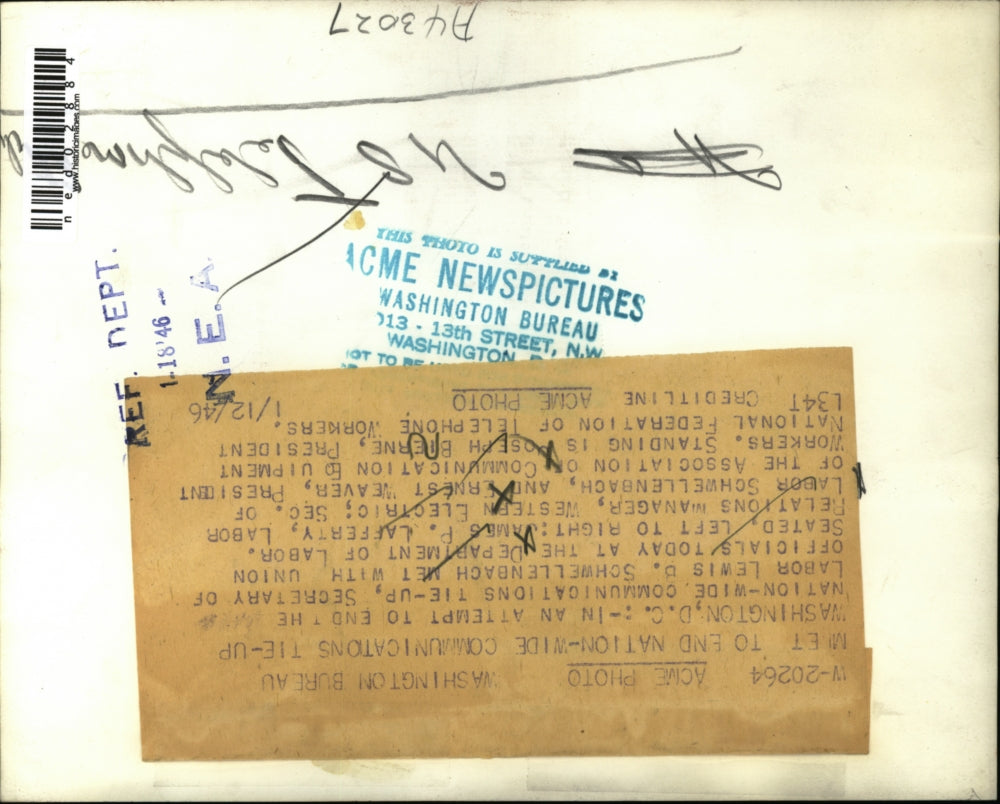 1946 Press Photo James Lafferty, Schwellenbach, Ernest Weaver & Joseph Bierne