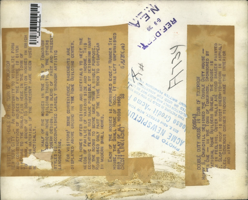 1939 Press Photo The double duty house designed by Henry Churchill